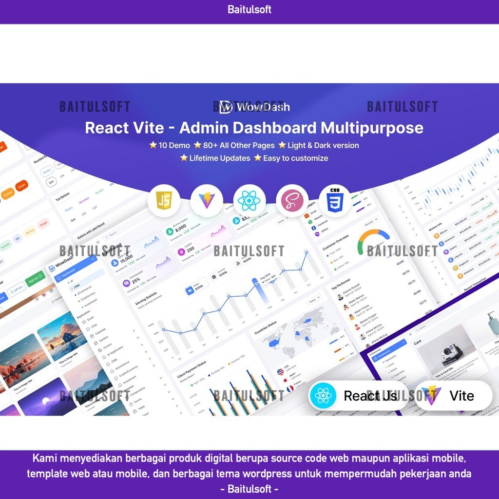 Jual WEB TEMPLATE WOWDASH - REACT JS (VITE) ADMIN DASHBOARD TEMPLATE ...
