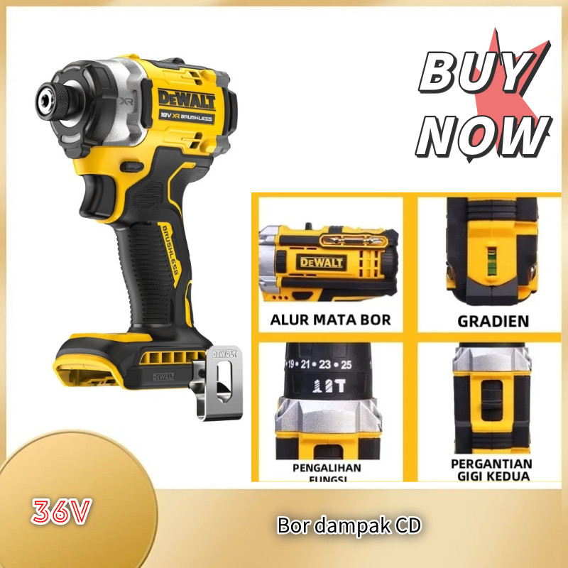 Jual DEWALT 36V Bor Listri Cordless Bor Listri Impact Drill 2 Baterai