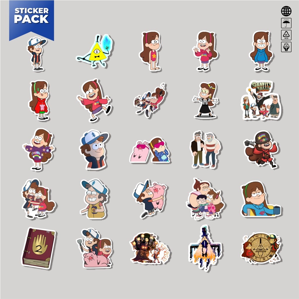 Jual [100PCS]Stiker Pack Sticker Kartun Gravity Falls Aesthetic Vinyl ...
