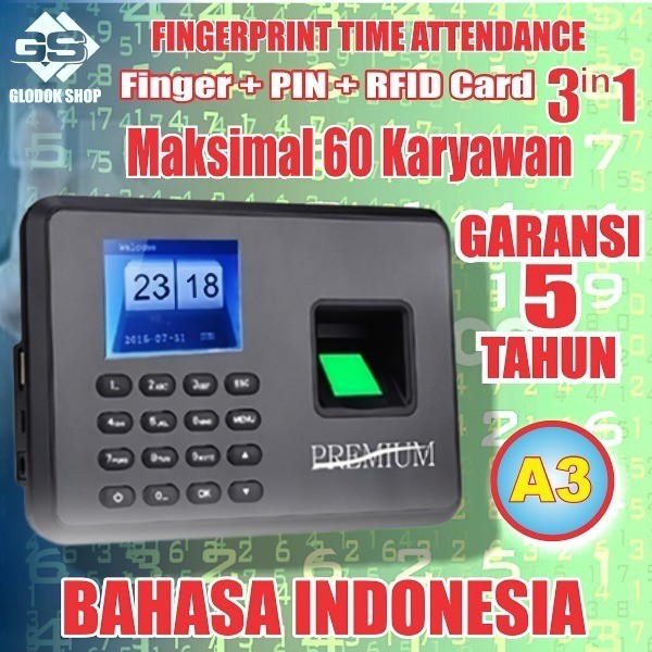 Jual MESIN ABSENSI / MESIN ABSEN / FINGERPRINT A3 MERK PREMIUM TERMURAH ...