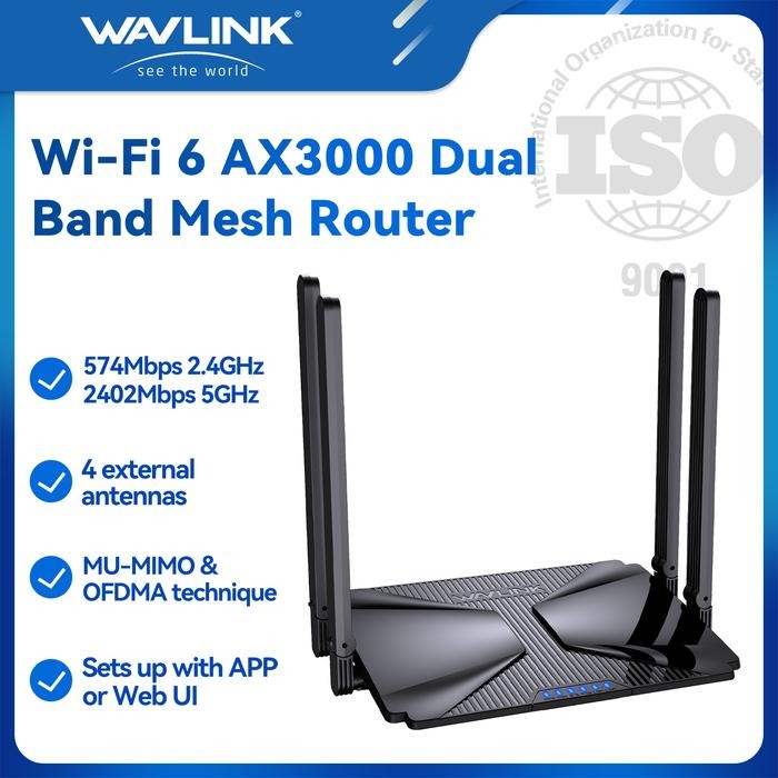 Jual Wavlink WiFi 6 IPv6 Dual Band Jaringan Nirkabel AX3000 Router Mesh ...