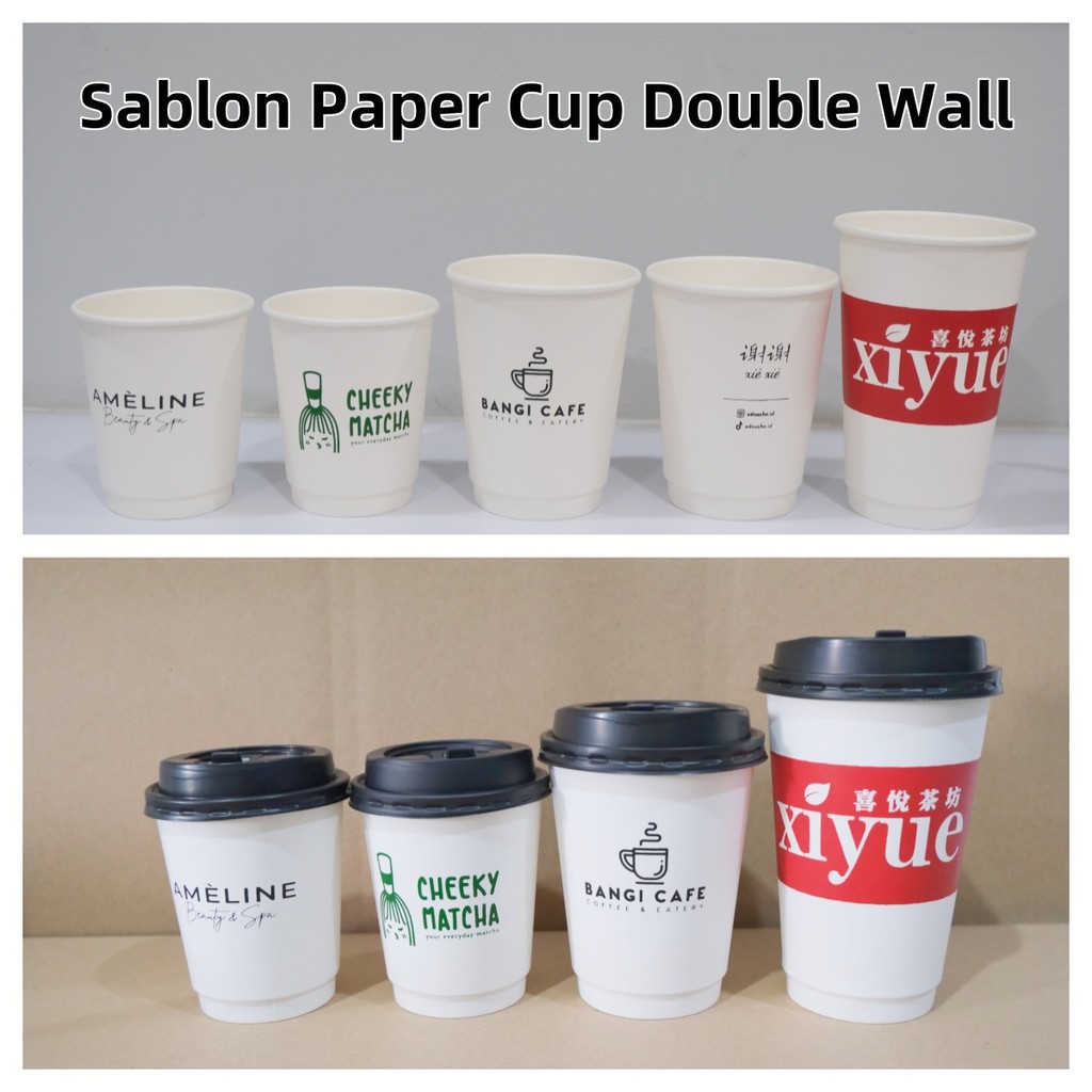 Jual Sablon Paper Cup Tebal Double Wall 8oz 12oz 16oz 1 Warna | Shopee ...