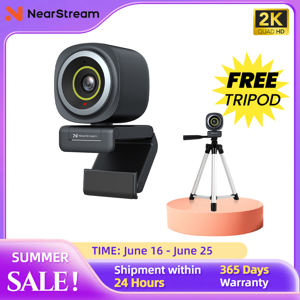 Jual NearStream 1080P@60FPS USB Webcam with AI Noise-Canceling ...