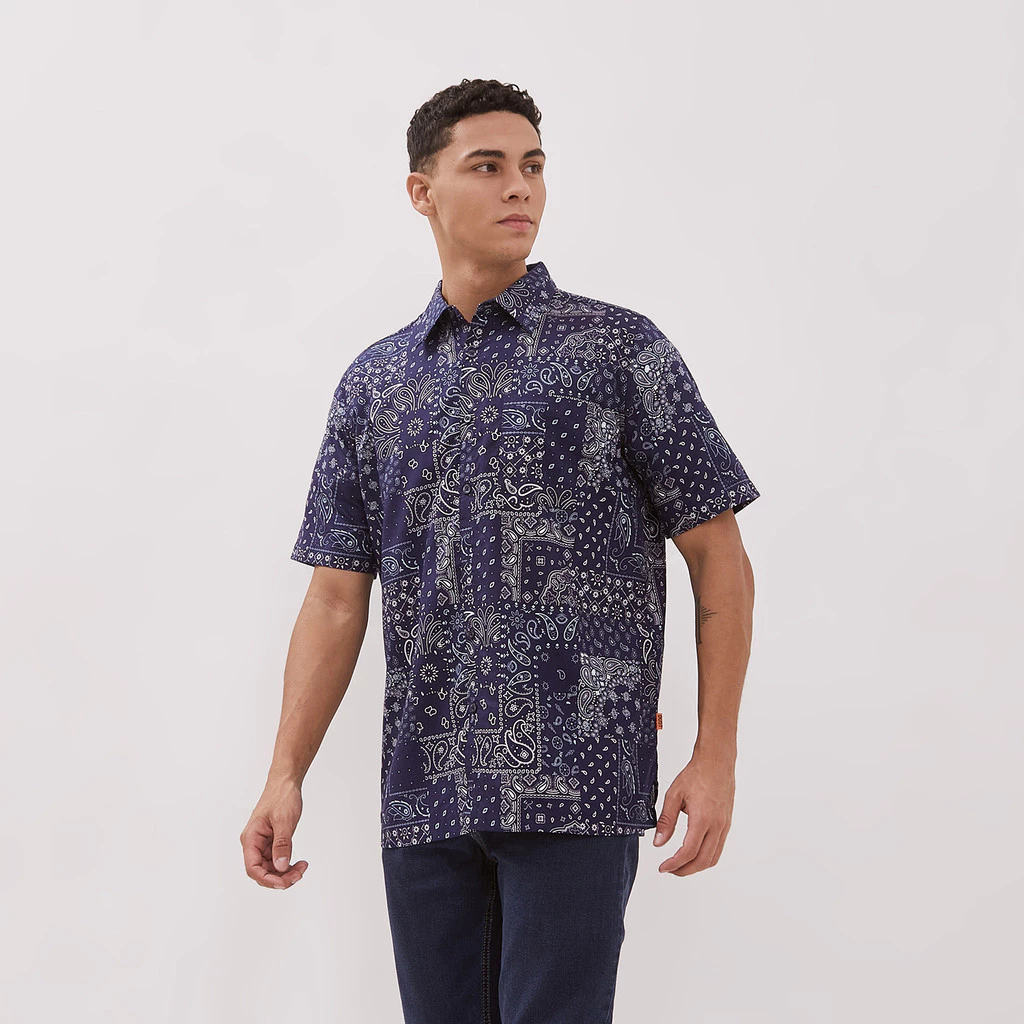 DUST Kemeja Rio Abstrak Navy (DM. 1439) #MenswearCollection - foto 1