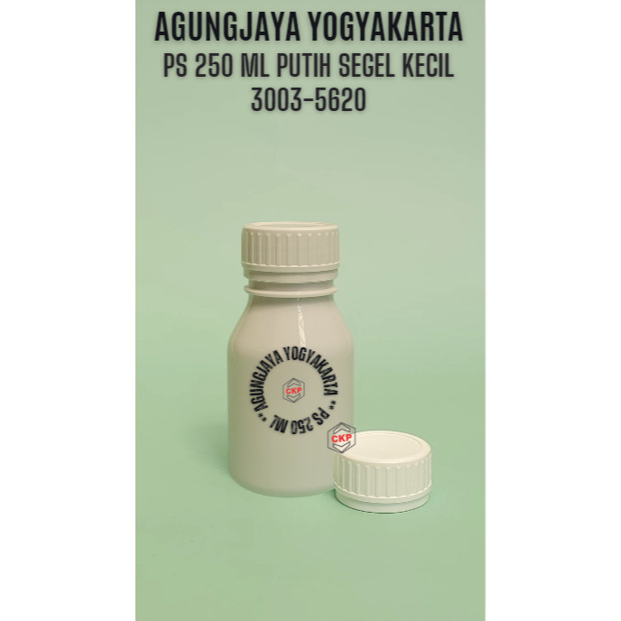 Jual Botol 250 ml Putih Segel Kecil G / Botol PS 250ml / Botol Obat ...