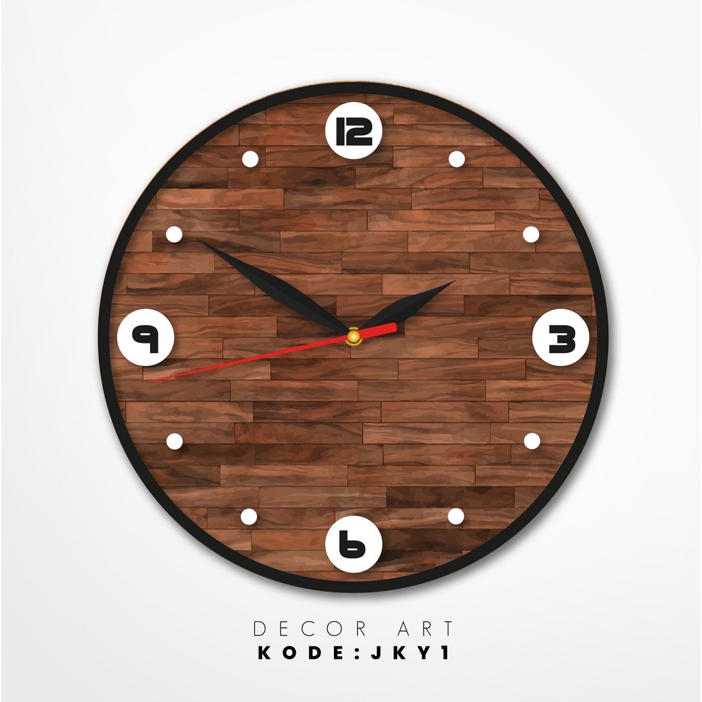 Jual Jam dinding 30 Cm - Siap pasang tema kayu unik aesthetic (JKY ...