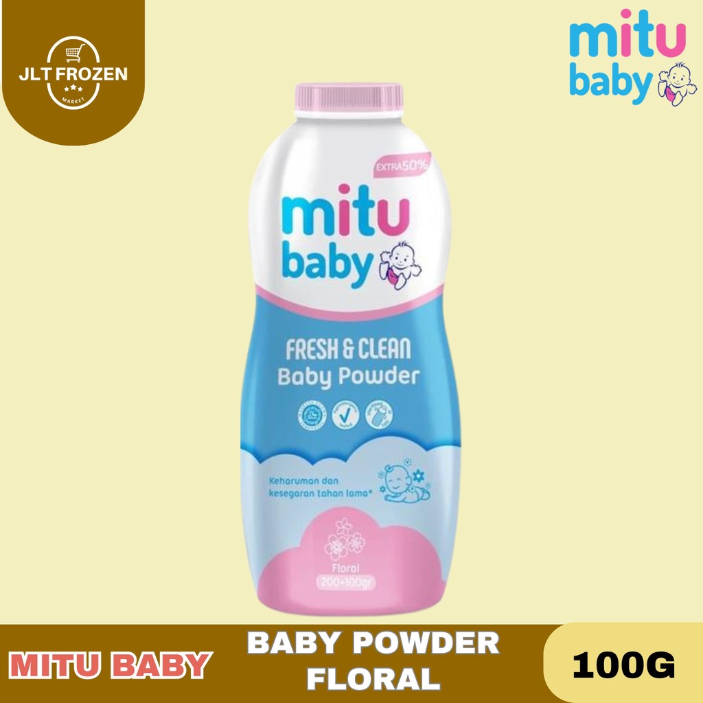 Jual Mitu Baby Powder Classic 100g / Mitu Baby Powder Floral 100g ...