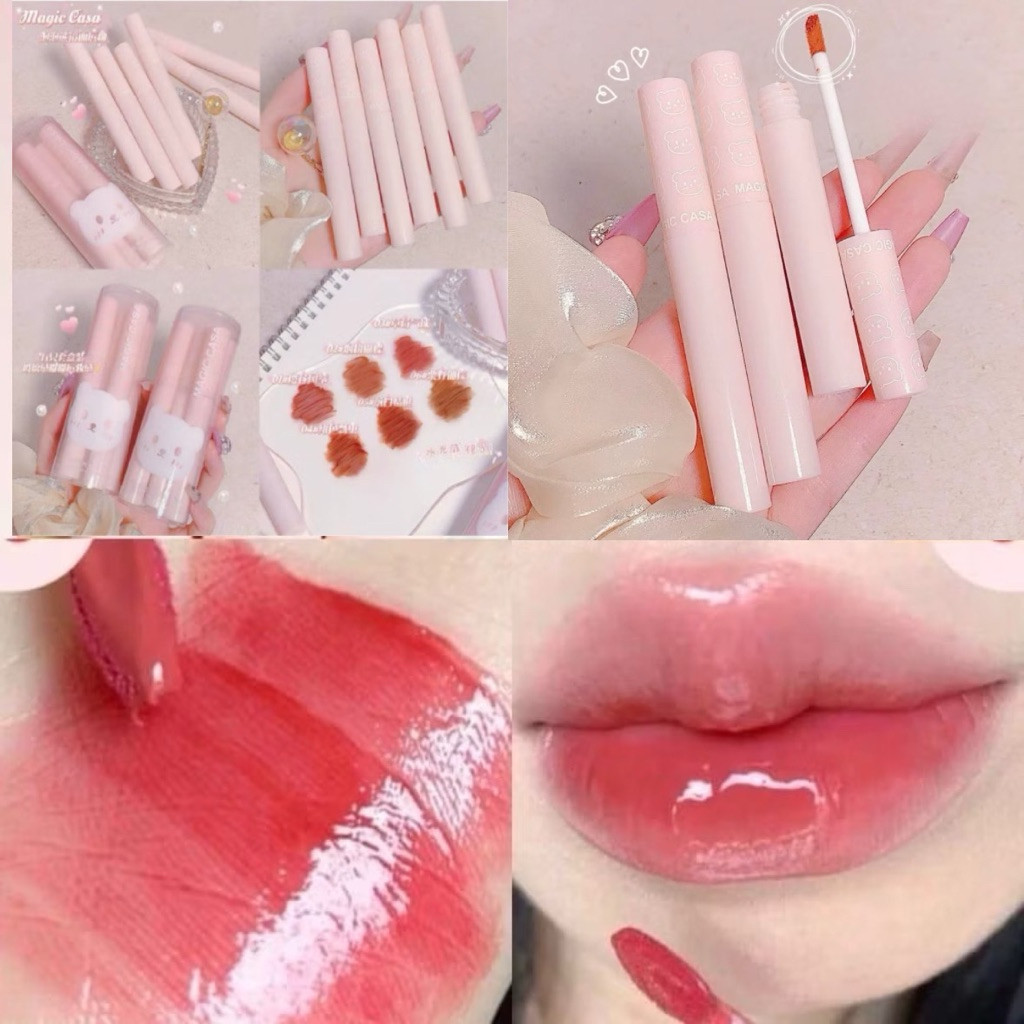 Jual 【COD】 (PROMO) GLASS LipGloss Korean Lipstick Lip Tint Glossy ...