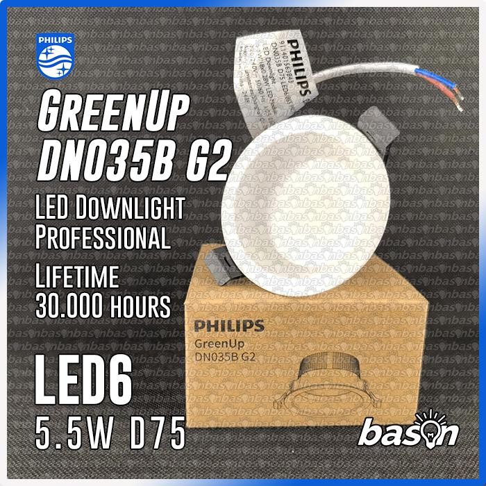 Jual PHILIPS DN035B G2 5.5W LED6 D75 Green Up Deep Recessed - LED ...