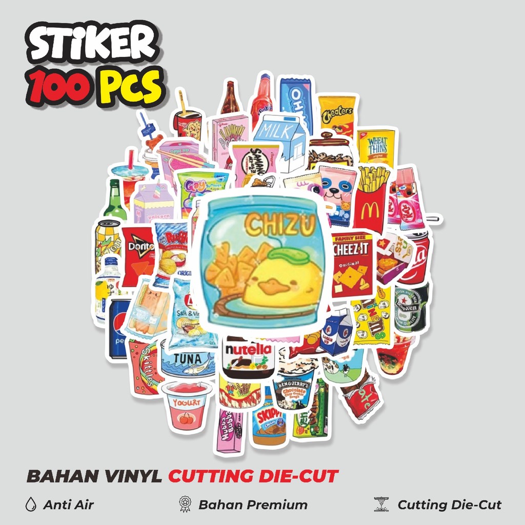 Jual Terbaru! 50 pcs Stiker You Don't Know Food/ Stiker Makanan