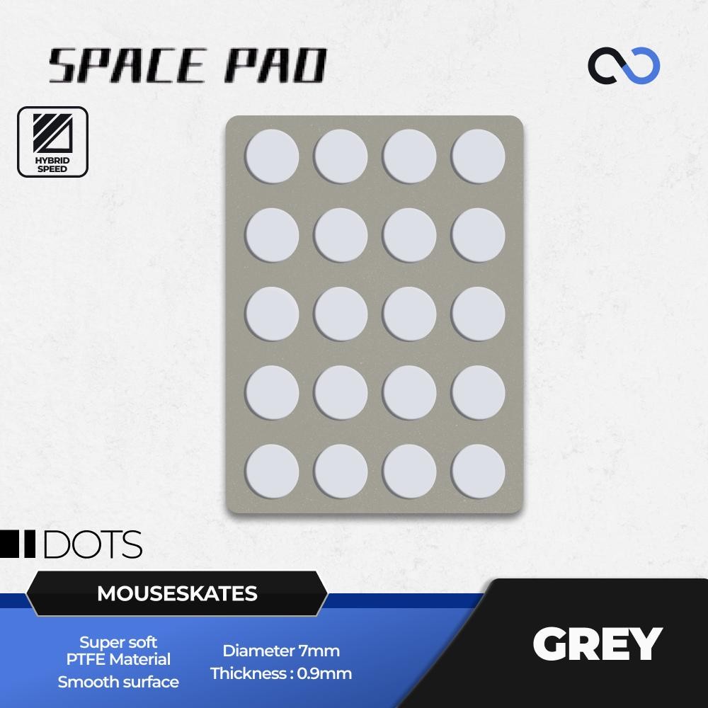 Jual Spacepad Grey Dots Universal Gaming Mouse Feet / Mouse Skate PTFE ...