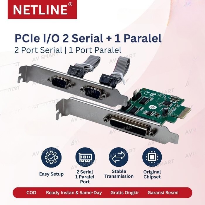 Jual Netline PCIe I/O 2 Serial 1 Paralel Port Card PCI Express RS232 ...
