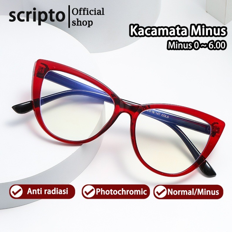 Jual Scripto Kacamata Photocromic Minus Anti Radiasi Blueray Wanita ...