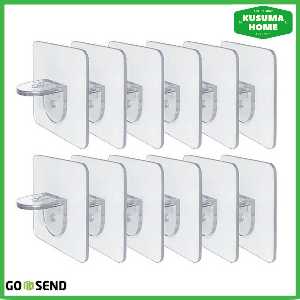 Jual Bracket penyangga rak tempel tanpa paku kuat 15kg shelf support ...
