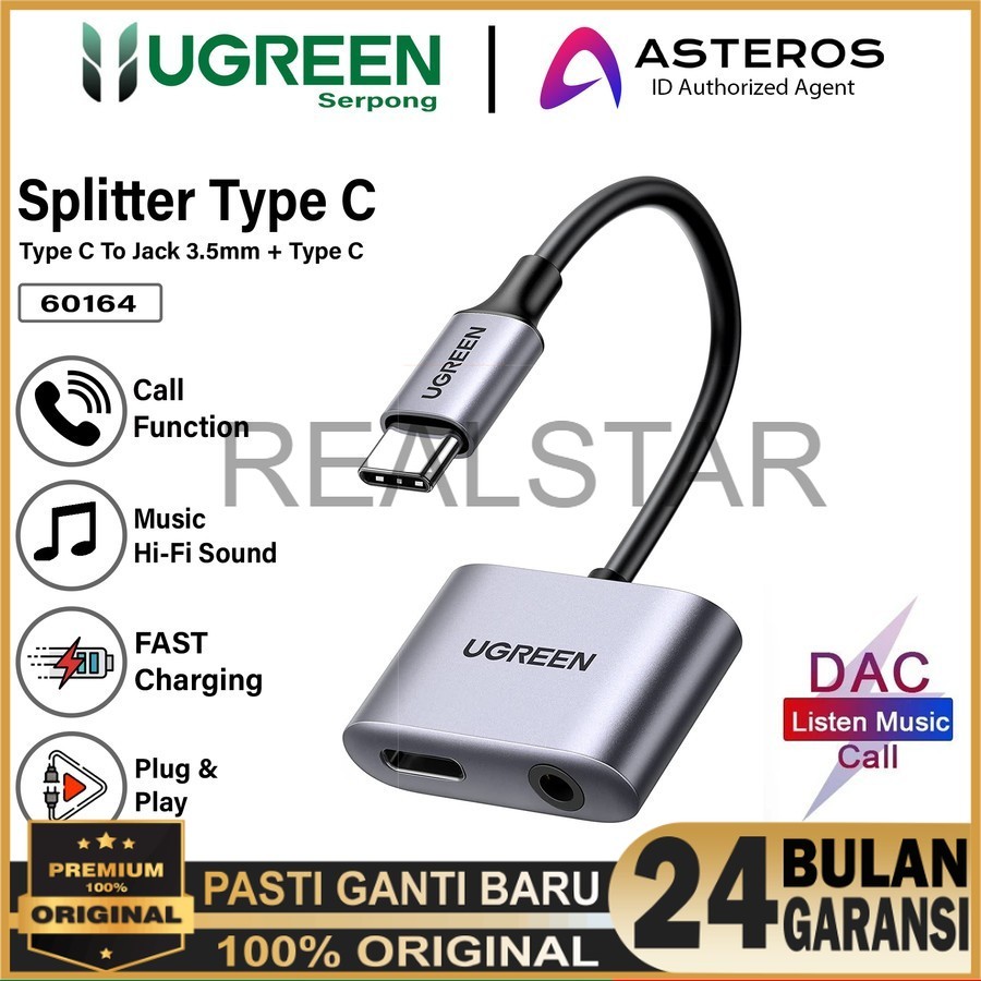 Jual Ugreen 60164 80154 20192 25837 Usb C to Audio DAC Support PD ...