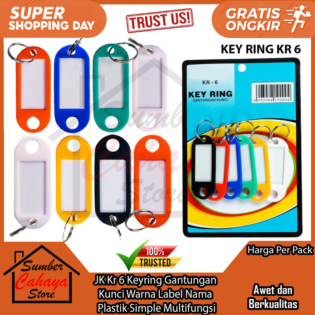 Jual JK Kr 6 Keyring Gantungan Kunci Warna Label Nama Plastik Oval ...