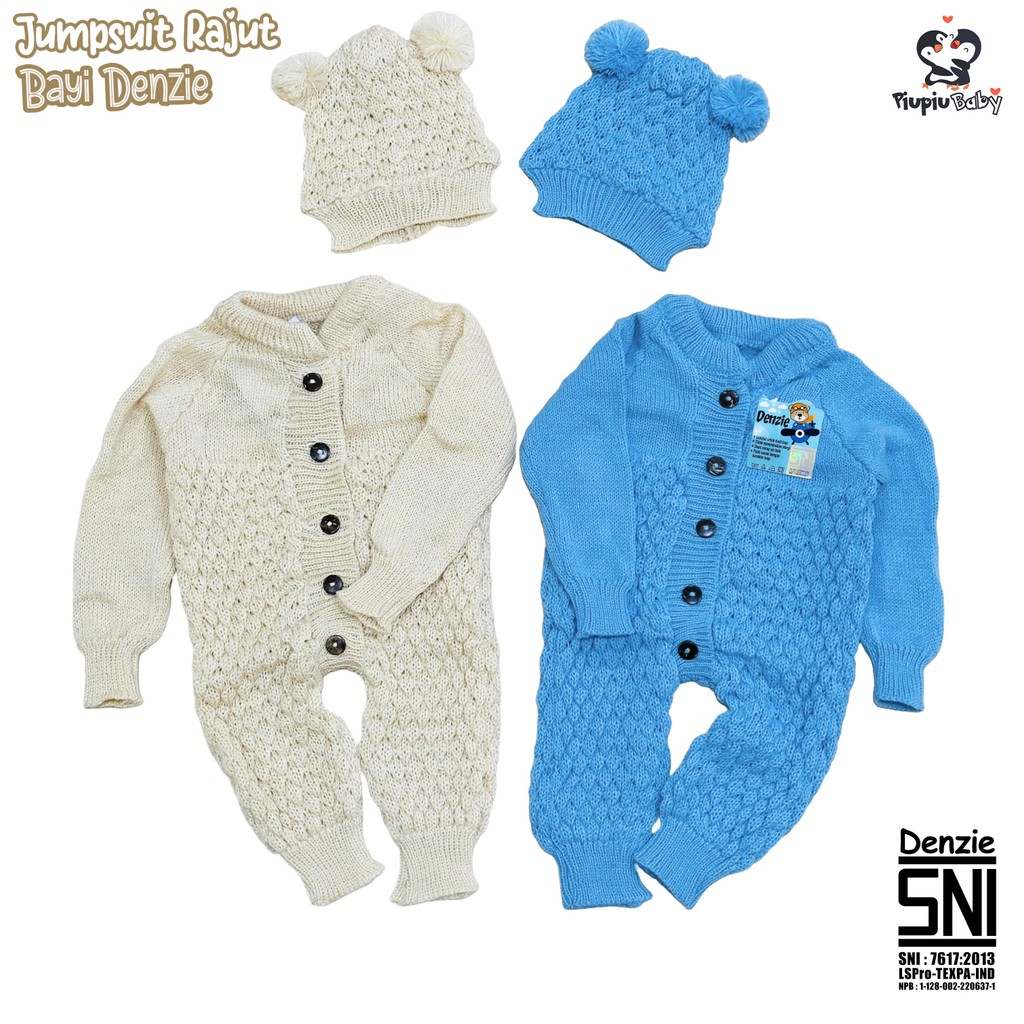 Jual Jumpsuit Bayi Rajut Unisex Denzie 0–6 Bulan - Lembut, SNI ...