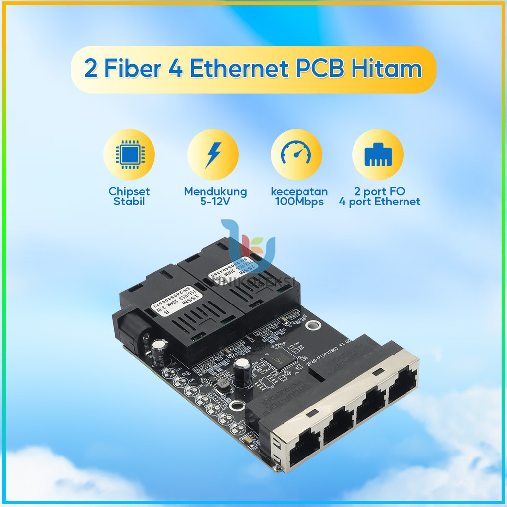 Jual [[ NEW ]]PCB【Support POE】2F4E 10/100M Ethernet Switch PCBA Board ...
