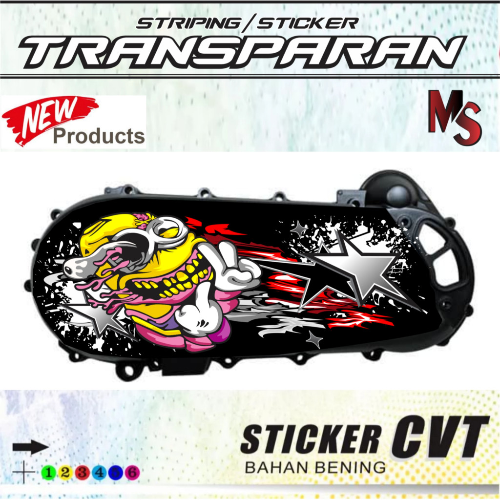 Jual VARIASI STIKER transparan CVT MOTIF BINTANG STAR GRADASI KZR GEN 1 ...