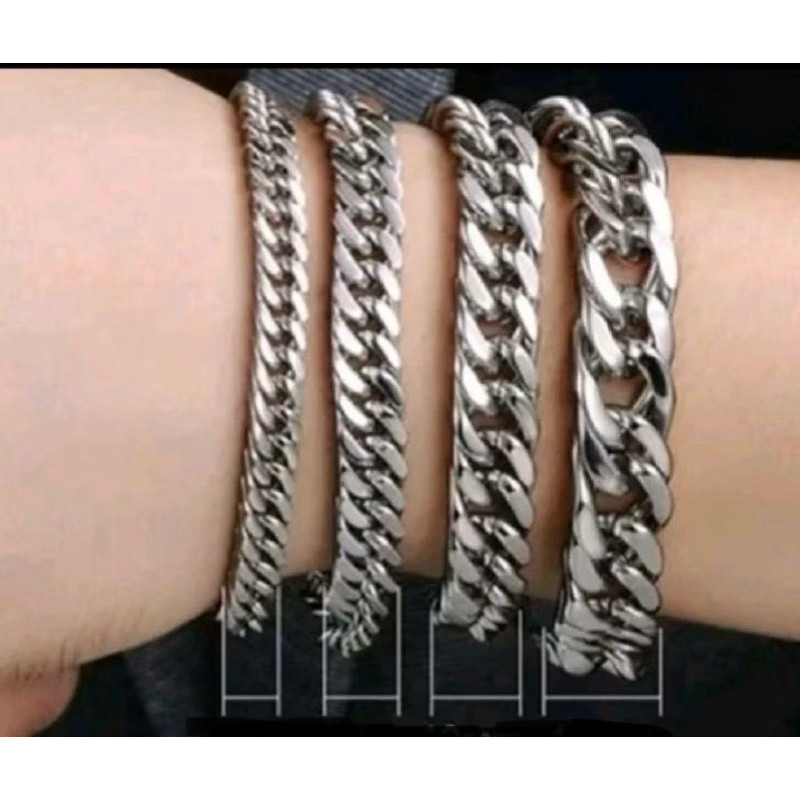 Jual GELANG RANTAI TITANIUM STELL PRIA MODEL RANTAI DABEL/RAPAT ...
