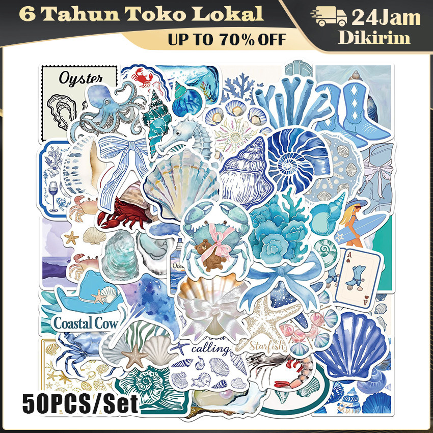 Jual Stiker Laut Dalam Gaya Aesthetic Biru Tua / Paket Stiker Vinyl ...