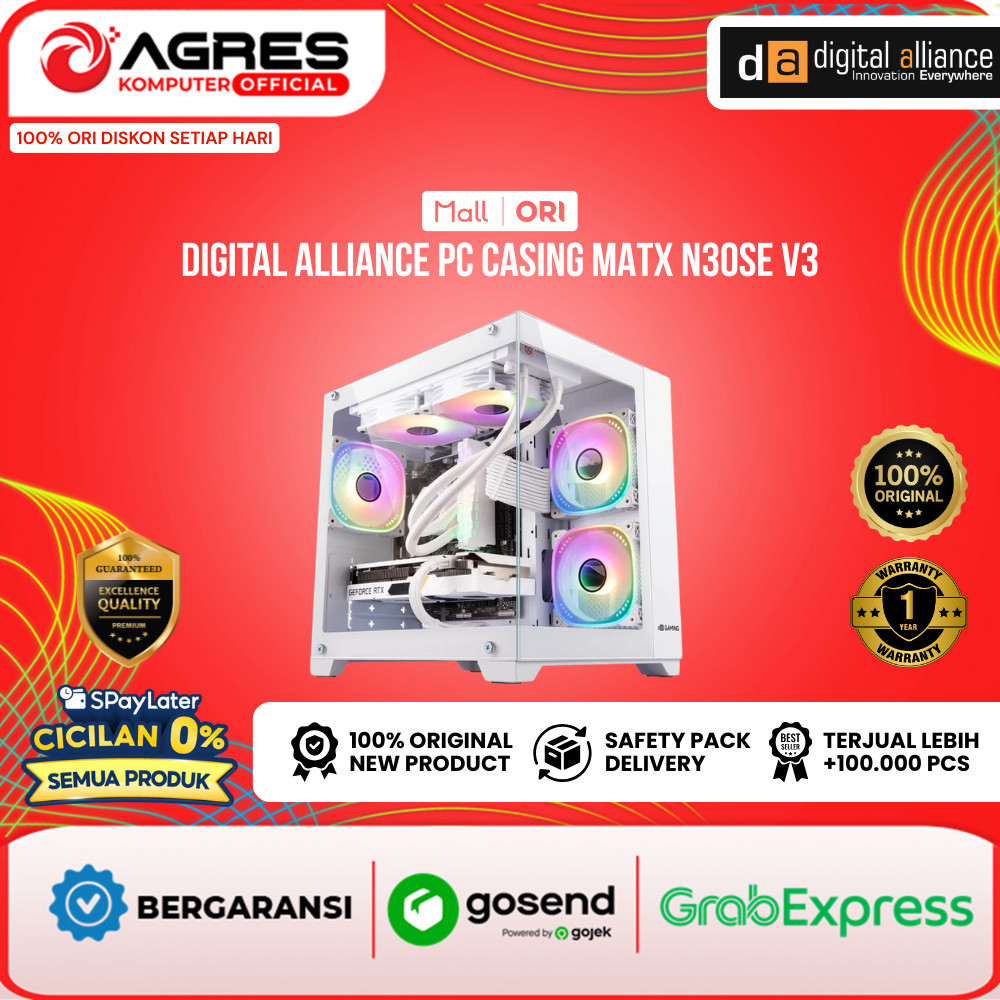 Jual DIGITAL ALLIANCE PC CASING N30SE V3 MATX BLACK / WHITE TYPE C ...