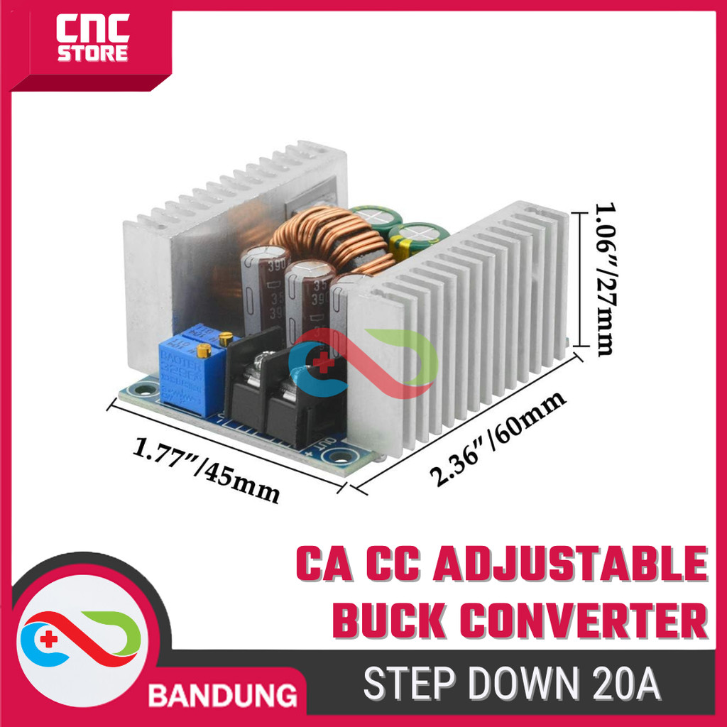 Jual DC-DC Buck Step Down Adjustable Converter Power Supply 20A 300W ...