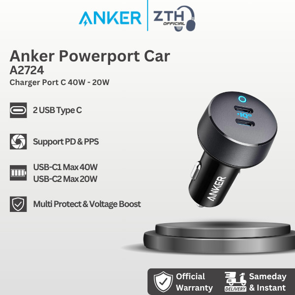 Anker PowerDrive III Duo – Caricatore Auto USB-C E USB-A Da 48W, Ricarica Veloce Per Smartphone E Tablet (Nero) - 4