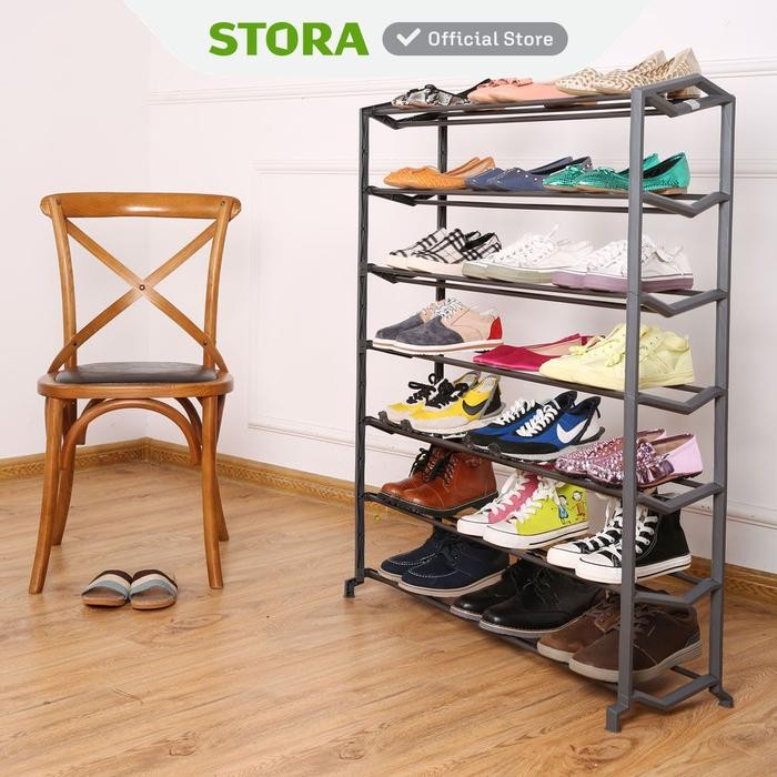 Jual Stora Rak Sepatu 7 Tingkat - Abu-Abu | Shopee Indonesia
