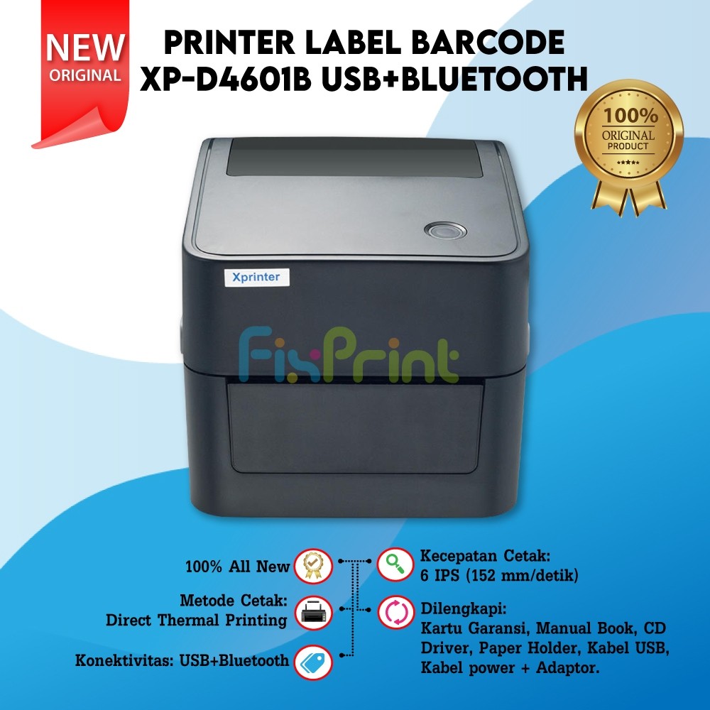 Jual Resmi Thermal Printer Label Sticker Cetak Resi A6 XPrinter XP ...