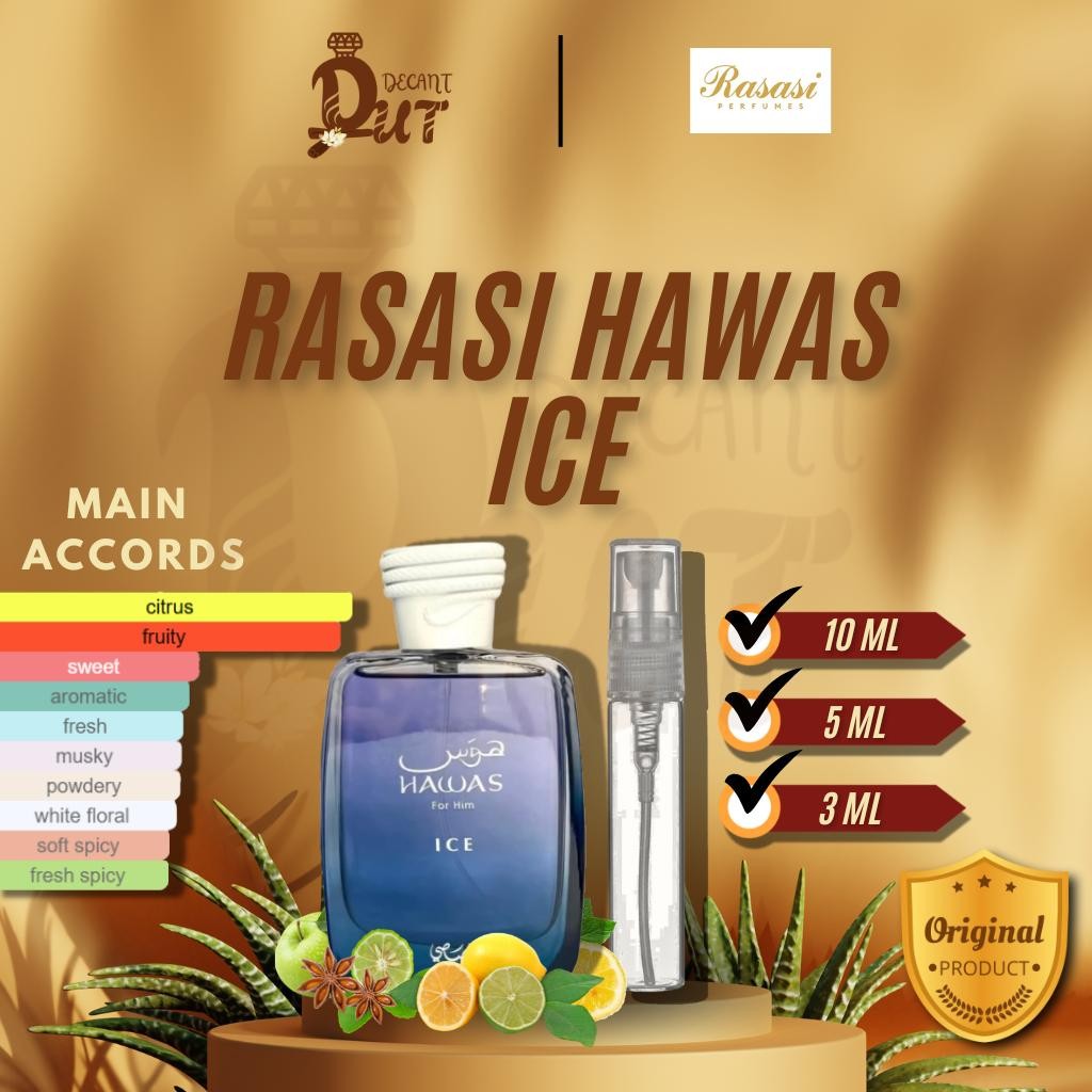Jual Decant Rasasi Hawas Ice 1ml 3ml 5ml 10ml Parfum Original Frozen ...