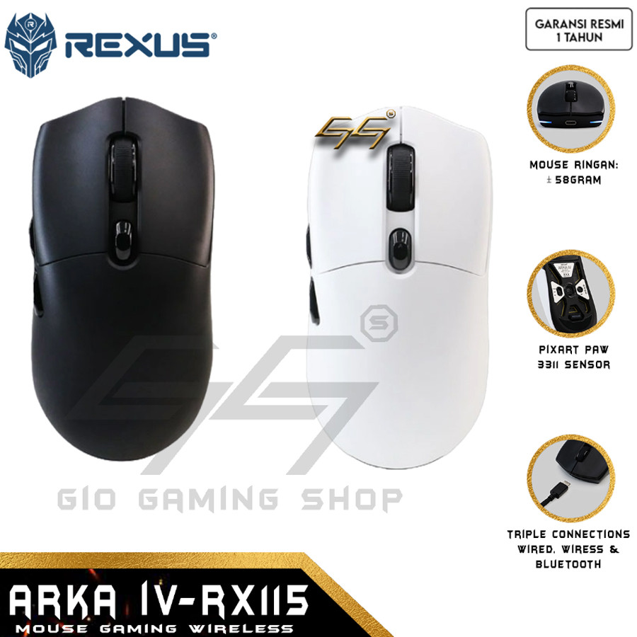 Jual REXUS ARKA IV RX115 RX-115 RX 115 Mouse Gaming Wireless Triple ...