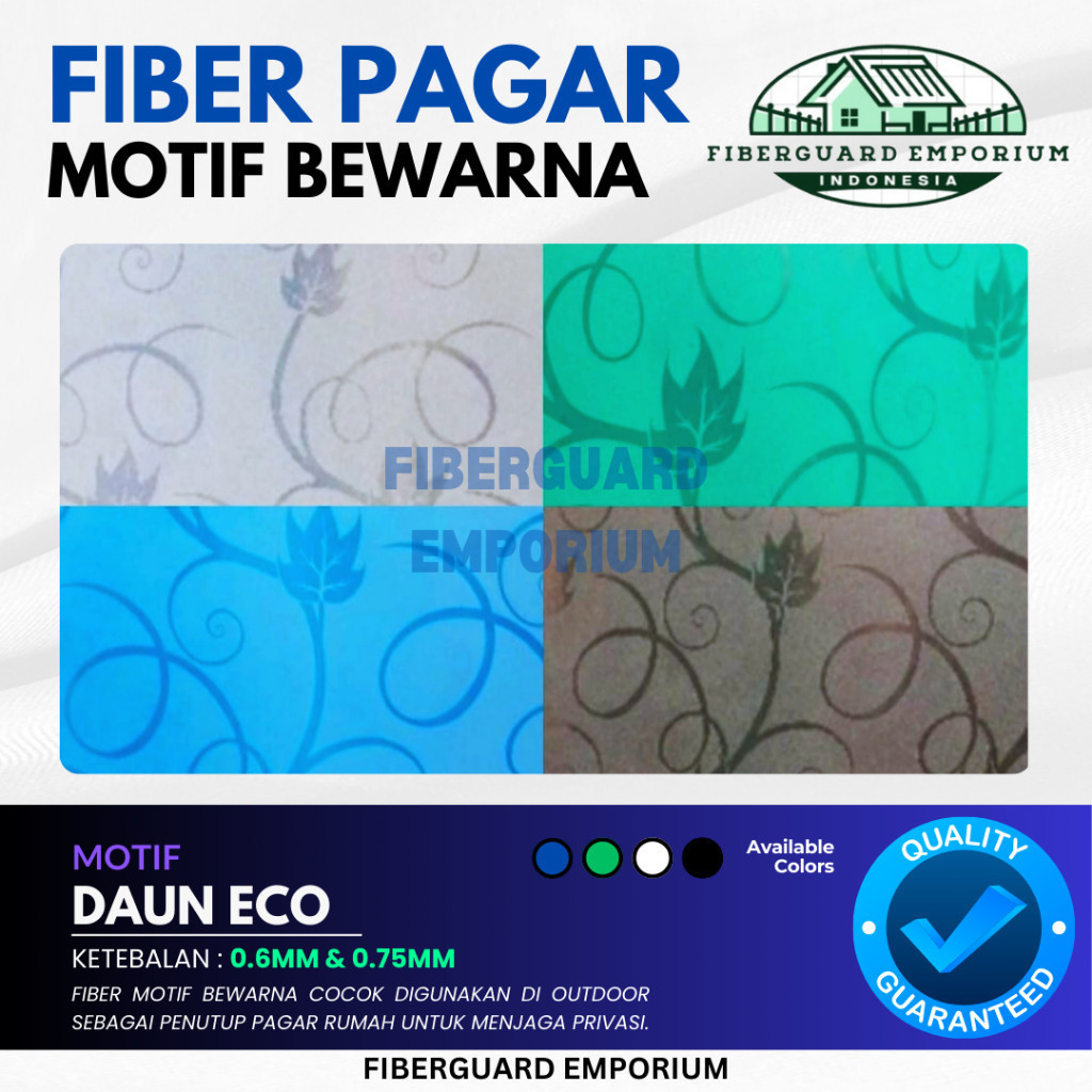 Fiber Penutup Pagar Rumah Motif DAUN ECO High Quality