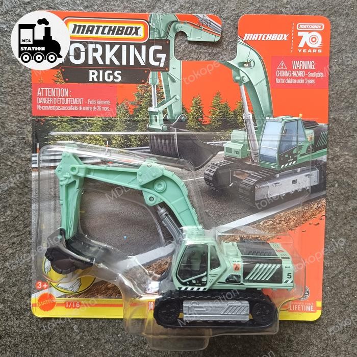 Matchbox Excavator Blanc, échelle 1:64, Modèle 2017 - Jouet Diecast Vintage, Occasion De Collection