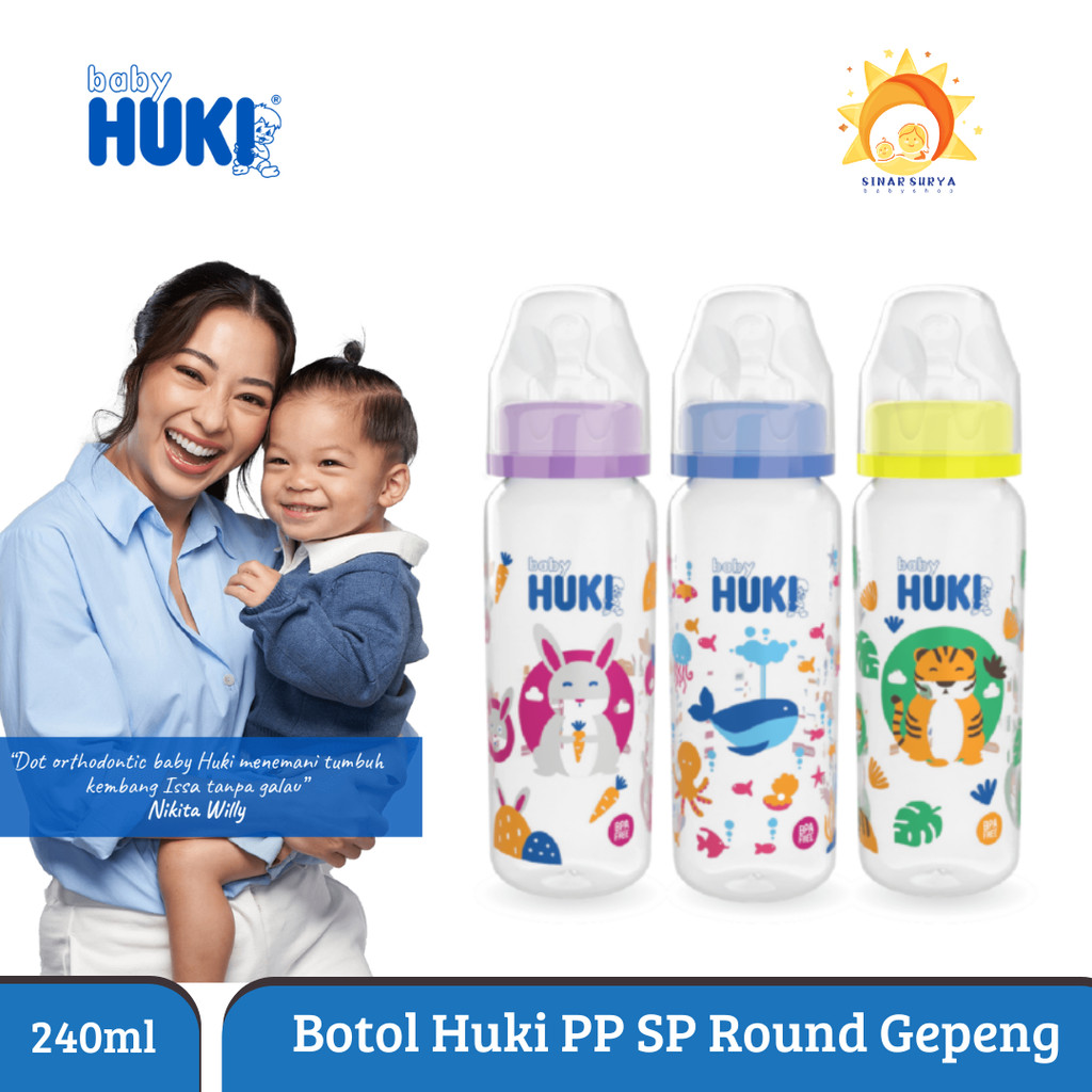 Jual Botol susu huki 240ml/ Dot Huki gepeng | Shopee Indonesia