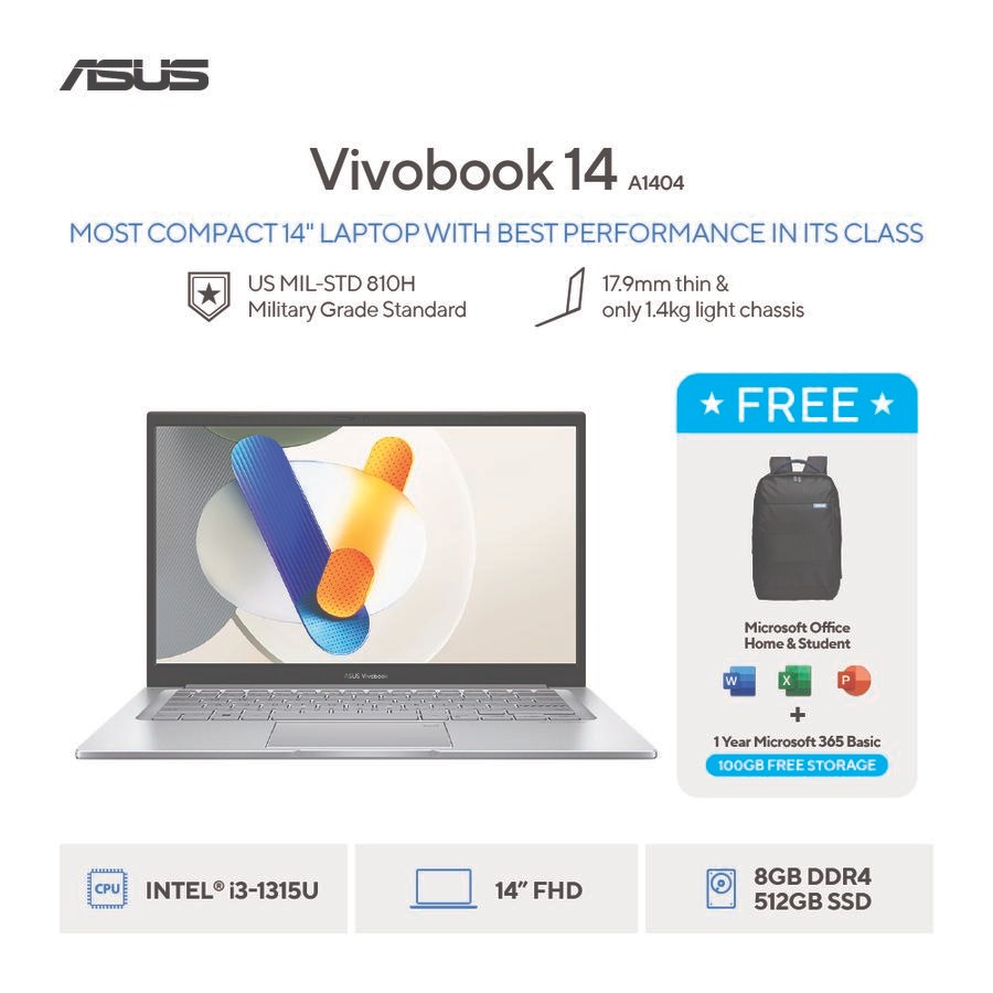 Asus Vivobook 17 X1704 (X1704ZA-AU240_Win11) Cool silver / Ezüst Laptop