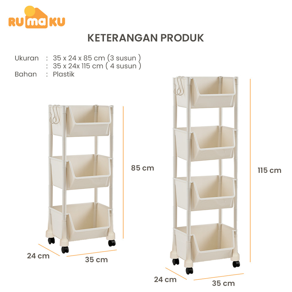 Jual HOT PRODUCT Rumaku Rak Dapur Serbaguna Rak Troli Rak Kamar Mandi ...