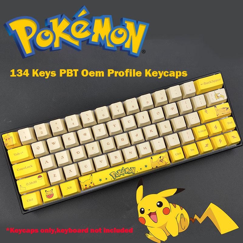 Jual PBT Dye Pokemon Pikachu 134 Keycaps/Key Caps OEM Profile | Shopee ...