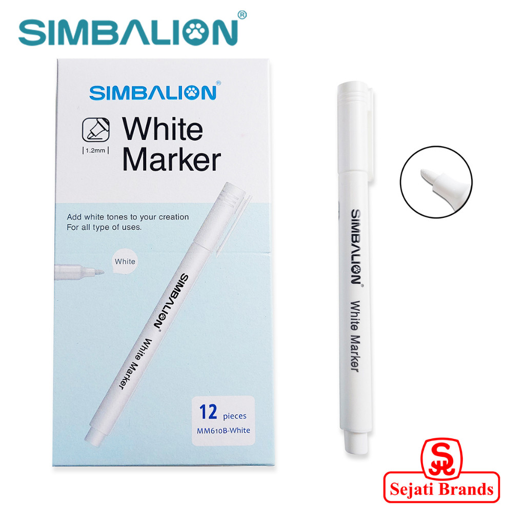 Jual SIMBALION Metallic Marker MM610B White - Spidol Metalik 1 Pcs ...