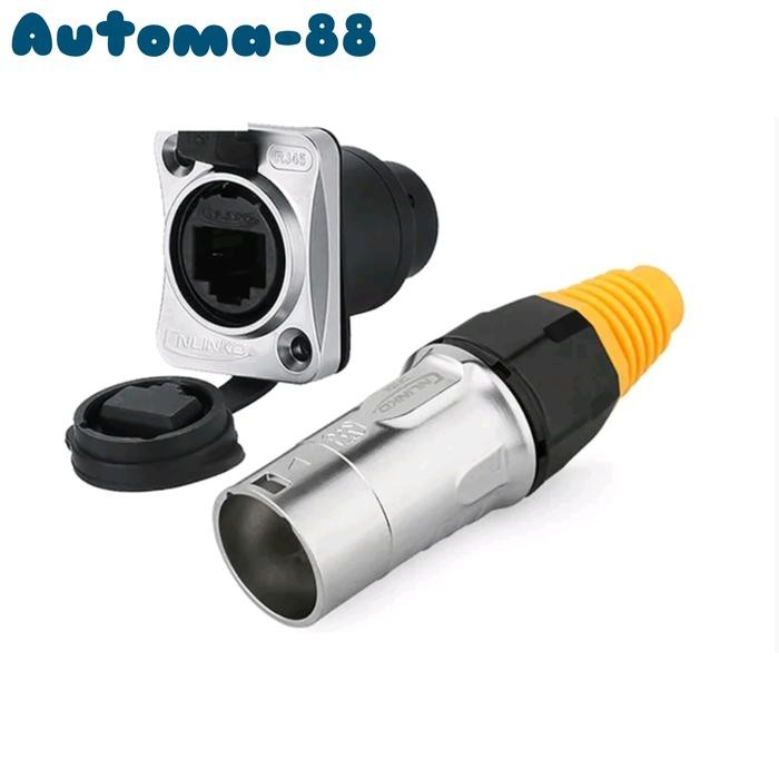 Jual LT68 - Socket Plug RJ45 Waterproof IP65 Panel Mount Anti Air ...