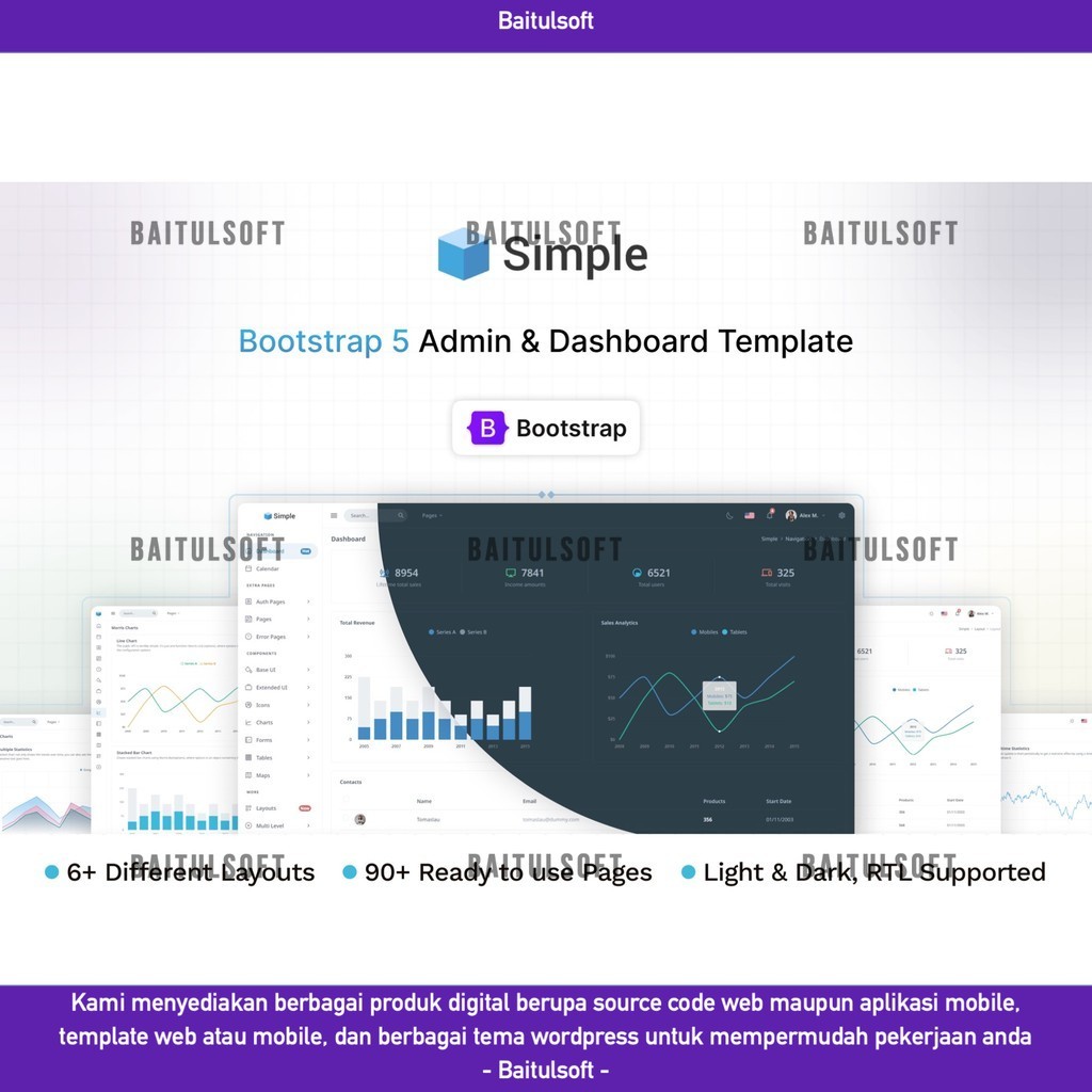 Jual WEB TEMPLATE SIMPLEADMIN - MINIMAL ADMIN & DASHBOARD TEMPLATE ...