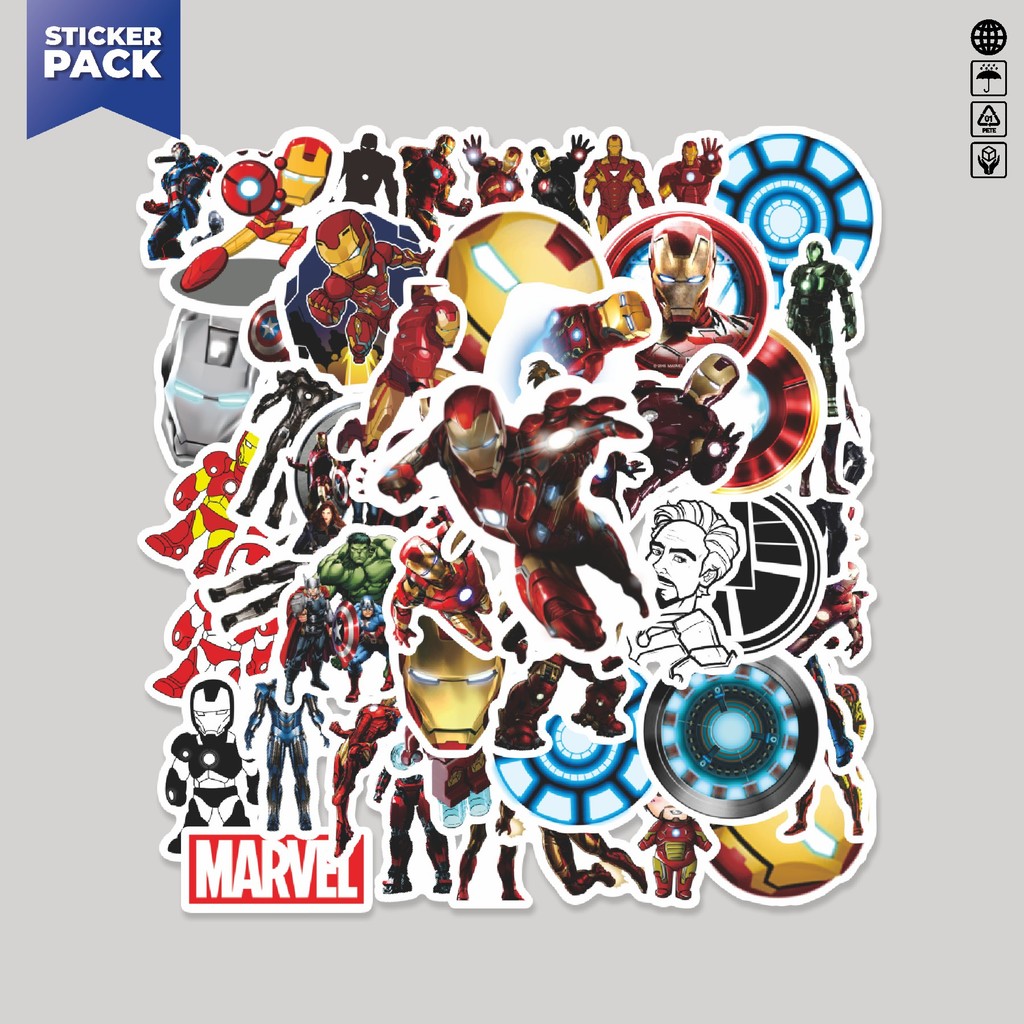 Jual [100PCS]Stiker Pack Sticker Kartun Iron Man Armored Adventures ...
