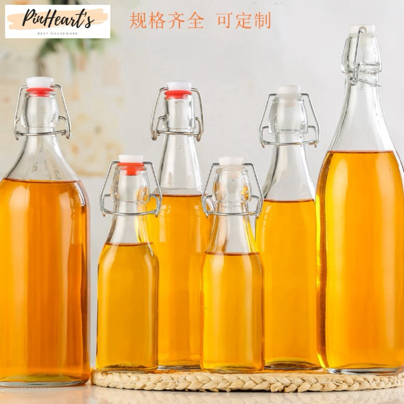 Jual Botol Kaca Jepit / Glass Bottle Botol Kaca Bening Dengan Tutup ...