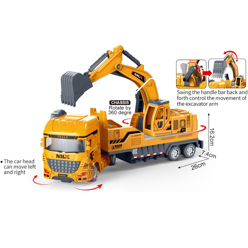 Duffy toys Mainan Anak Truck Konstruksi Escavator Mainan Kendaraan Teknik  Excavator Mainan Excavators Mobil Crane Truck Road - Main Image