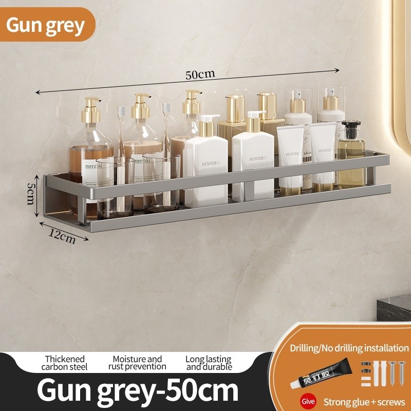 Jual No-Drill Bathroom storage, bathroom shampoo rack, toilet rack ...