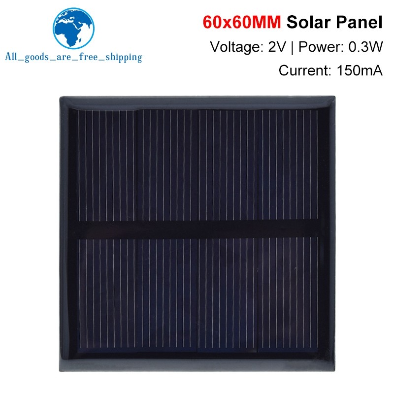 Jual Solar Cell TZT 2V 150mA 0.3W 60*60MM Solar System DIY For Battery ...