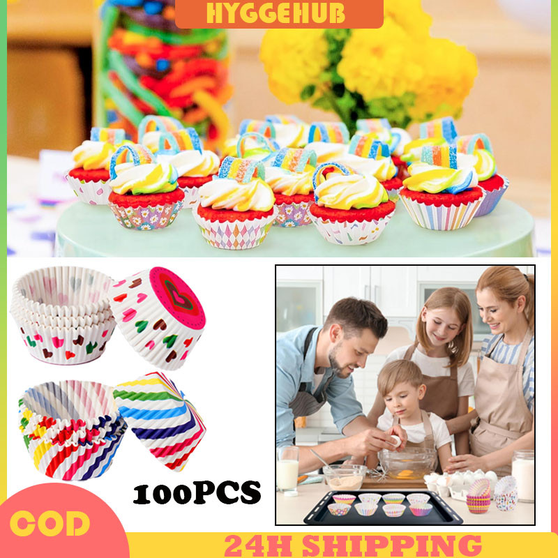 Jual 100 Buah/Bungkus Kue Muffin Cupcake Kertas Cangkir Kue Kotak ...