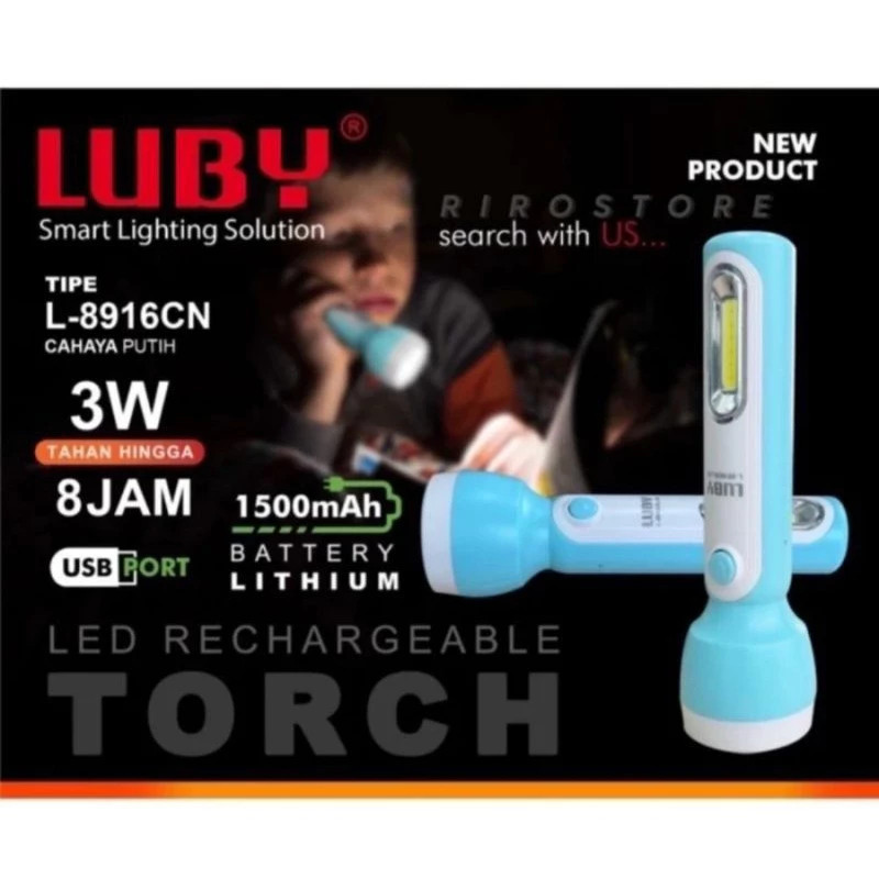 Jual SENTER LUBY 8916A / SENTER 5WATT+COB / SENTER RECHARGEABLE ...