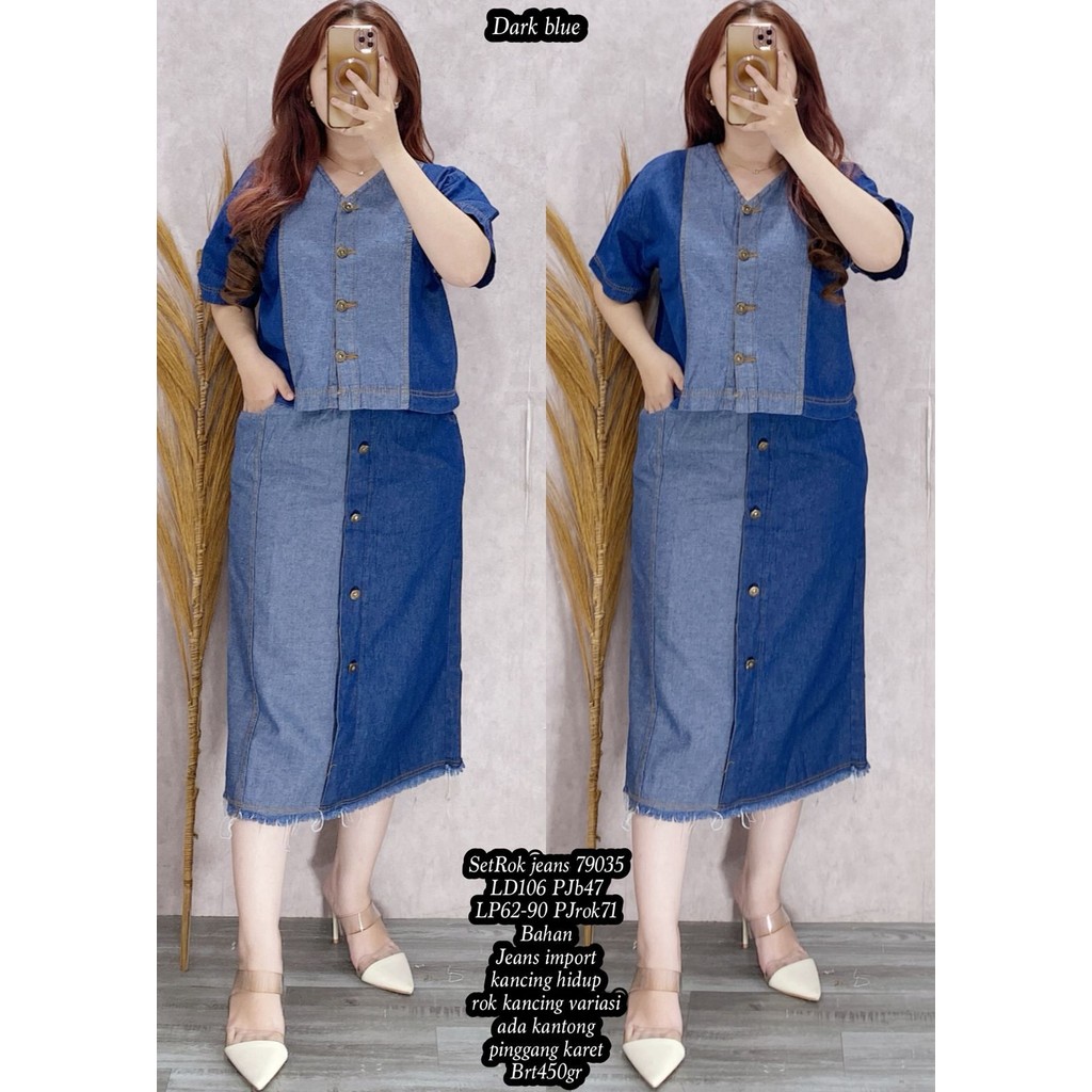 Jual NEW SET ROK JEANS 79035 450GRAM#REALPICT | Shopee Indonesia