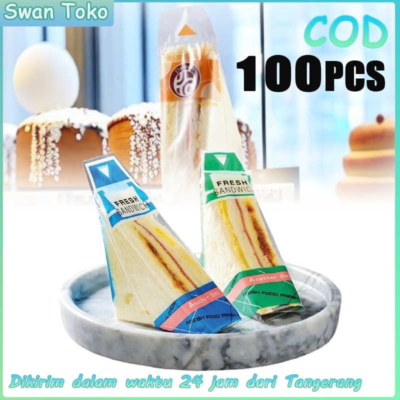 Jual 100pcs Plastik Sandwich Segitiga / Triangle Bread Bag - Pembungkus ...